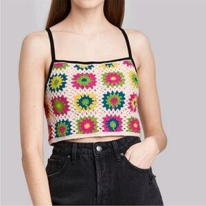 Wild fable Crochet tiny tank crop top S SMALL